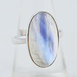 Rainbow Moonstone Silver Rings