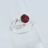 Natural Garnet Sterling Silver Ring