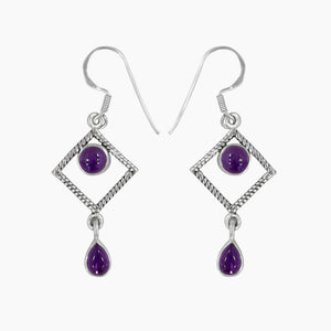 Amethyst Silver Earrings