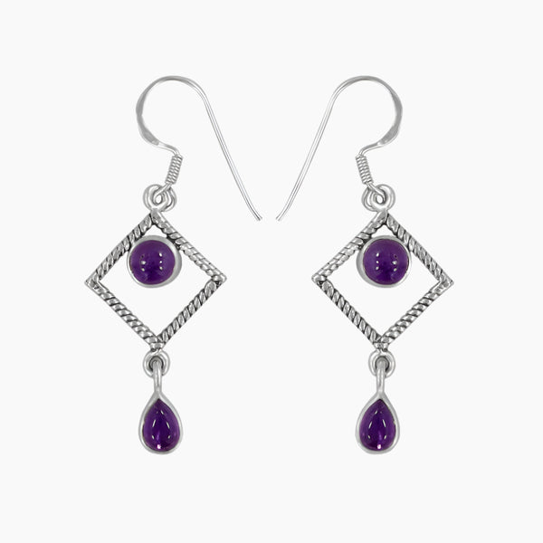 Amethyst Silver Earrings