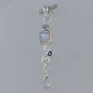925 Silver Rainbow Moonstone Pendants