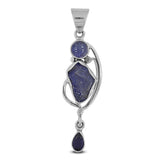 Natural Tanzanite, Iolite Silver Pendant