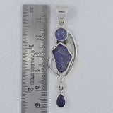 Natural Tanzanite, Iolite Silver Pendant