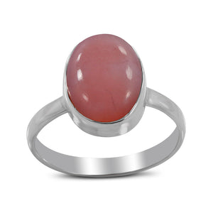 925 Silver Pink Opal Ring
