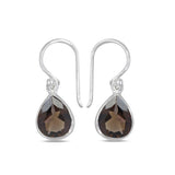 Smoky Quartz Silver Earrings