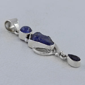 Natural Tanzanite Silver Pendants