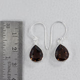 Smoky Quartz Silver Earrings