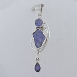 Natural Tanzanite, Iolite Silver Pendant