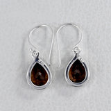 Smoky Quartz Silver Earrings