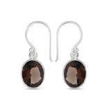 Smoky Quartz Silver Earrings