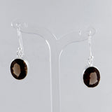 Smoky Quartz Silver Earrings