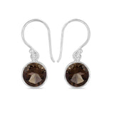 Smoky Quartz Silver Earrings