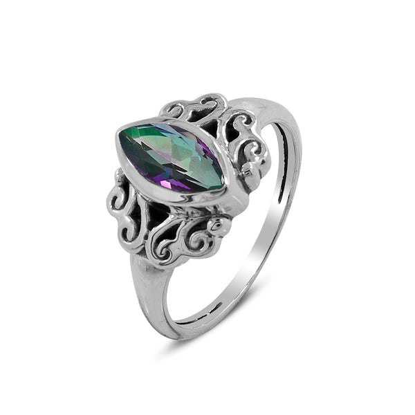 Mystic Quartz Sterling Silver Ring