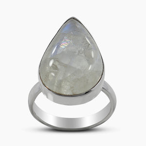 Rainbow Moonstone Silver Rings