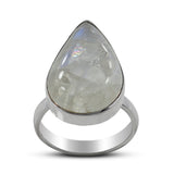 Rainbow Moonstone Silver Ring