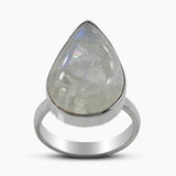 Rainbow Moonstone Silver Rings