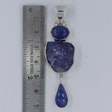 Natural Tanzanite Silver Pendant