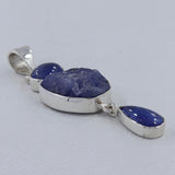 Natural Tanzanite Silver Pendant