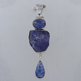 Natural Tanzanite Silver Pendant