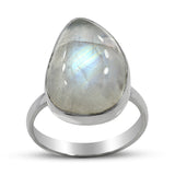 Rainbow Moonstone Sterling Silver Ring