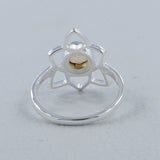 Natural Citrine Gemstone Silver Ring