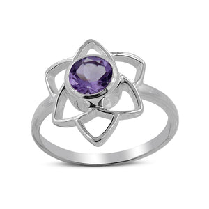 Natural Citrine Gemstone Silver Ring