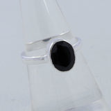 Natural Black Onyx Sterling Silver Ring