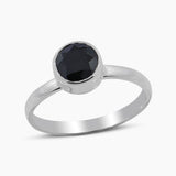 Natural Black Onyx Sterling Silver Rings