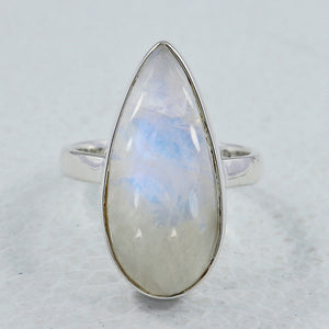 Rainbow Moonstone Silver Ring