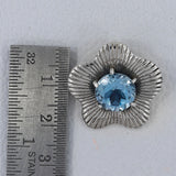 925 Sterling Silver Blue  Topaz Pendant