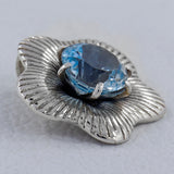 925 Sterling Silver Blue  Topaz Pendant