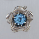 925 Sterling Silver Blue  Topaz Pendant