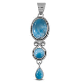 Larimar Gemstone Silver Pendant