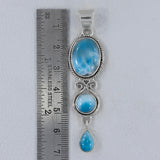 Larimar Gemstone Silver Pendant