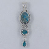 Larimar Gemstone Silver Pendant