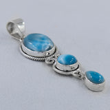 Larimar Gemstone Silver Pendant