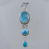 Larimar Gemstone Silver Pendant