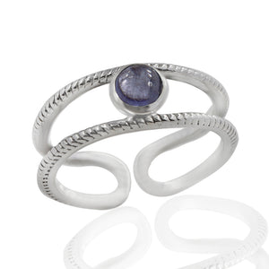 Rainbow Moonstone Silver Ring