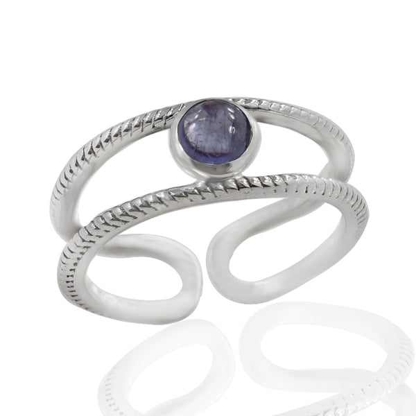 Rainbow Moonstone Silver Ring