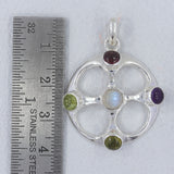 Rainbow Moonstone Silver Pendant