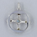 Rainbow Moonstone Silver Pendant