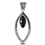 Smoky Quartz & White Zircon Pendant Necklace