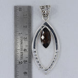 Smoky Quartz & White Zircon Pendant Necklace