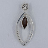 Smoky Quartz & White Zircon Pendant Necklace