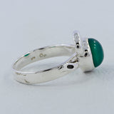 Green Onyx Cab Sterling Silver Ring