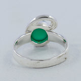 Green Onyx Cab Sterling Silver Ring