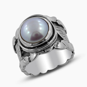 925 Silver Fresh Water Pearl Mens Rings
