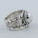 925 Silver Fresh Water Pearl Men's Ring