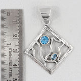 Blue Topaz Sterling Silver Pendant