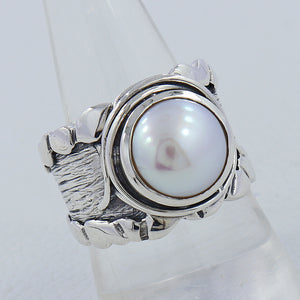 925 Silver Fresh Water Pearl Men's Ring
